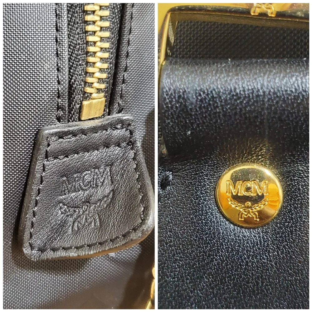MCM Signature Visetos Monogram Boston Bag with Strap
